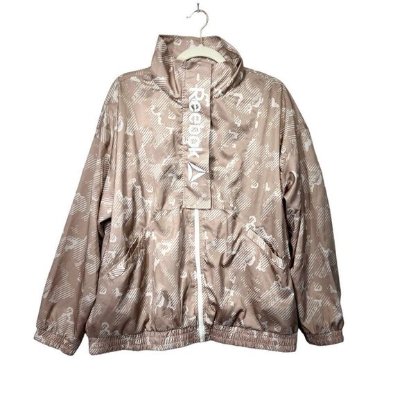 Reebok XL Printed Mesh Focus Track Jacket With Pockets Mushroom Large - Picture 6 of 16